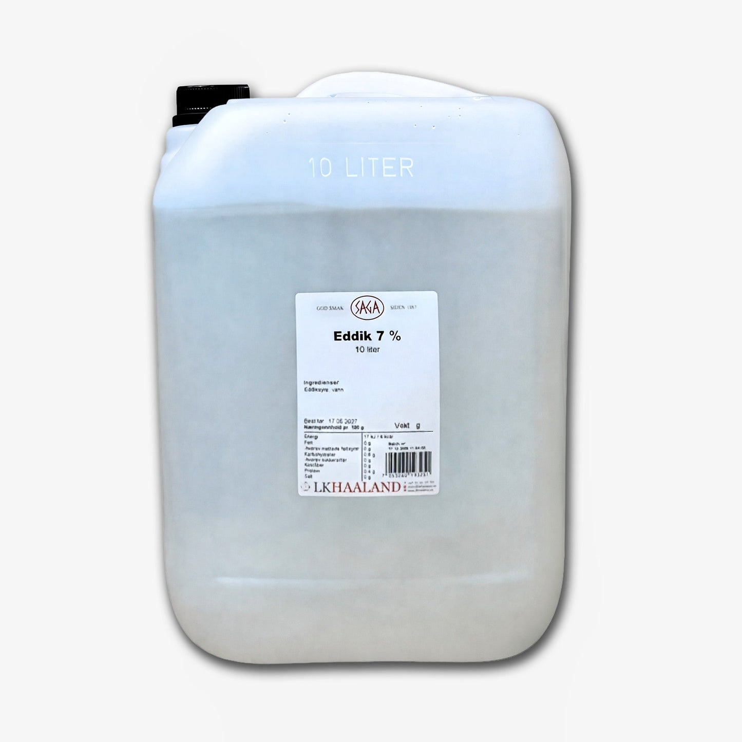 Klar eddik 7% 10L plastdunk til restaurant og storkjøkken